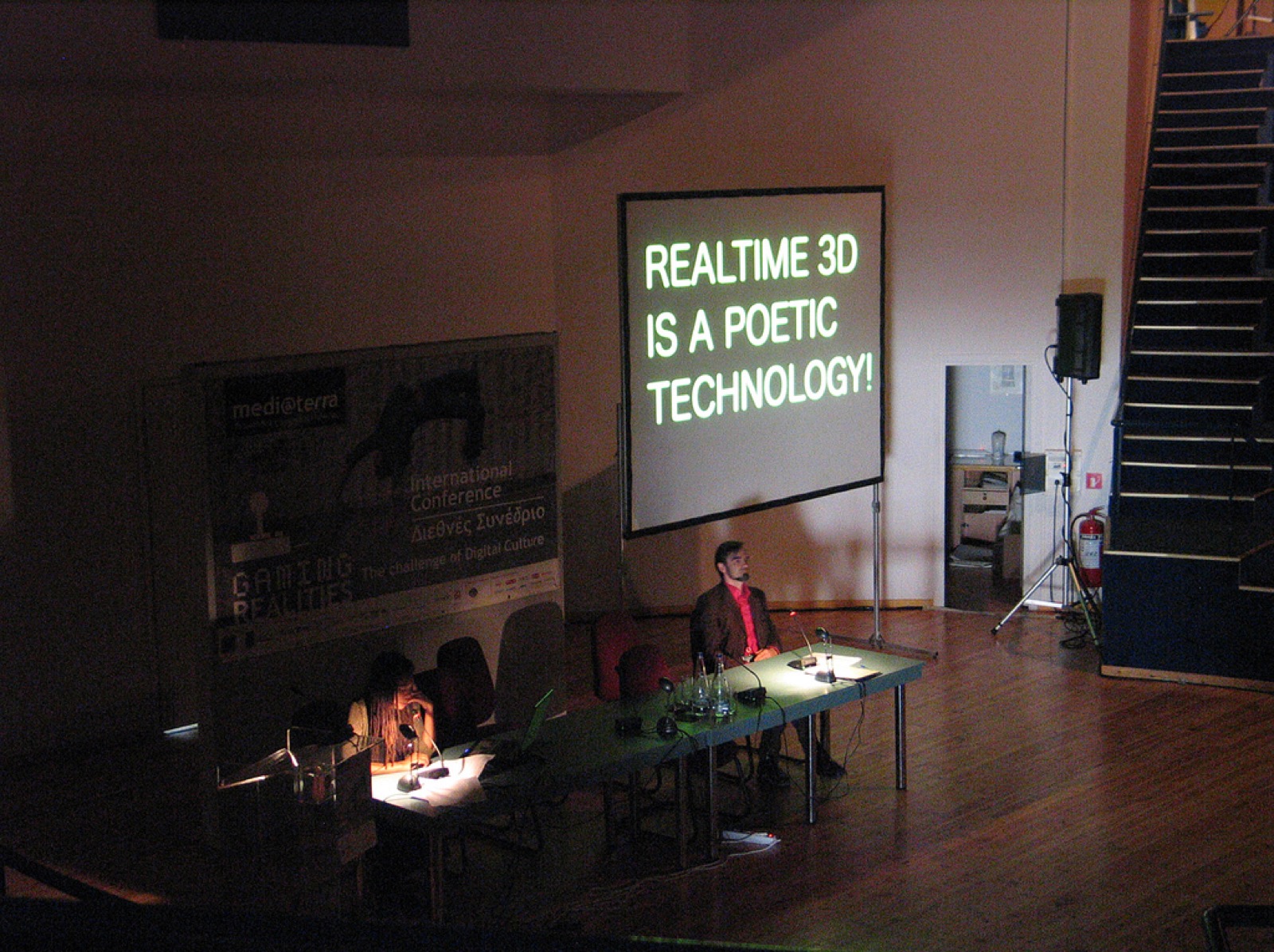 Installation view, Realtime Art Manifesto (Mediaterra Festival)