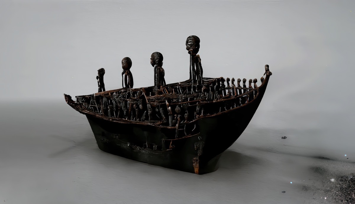 AI-generated slave ship concept sketch 2